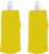 Drinkfles/bidon – 2x – geel – navulbaar – opvouwbaar met haak – 400 ml – festival/outdoor